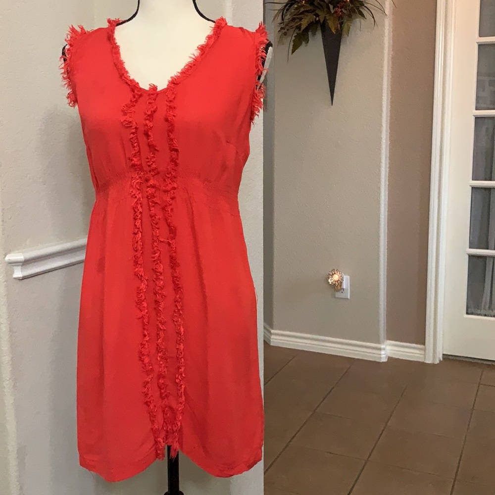 Angie red saffron sleeveless lightweight mini dress Size S